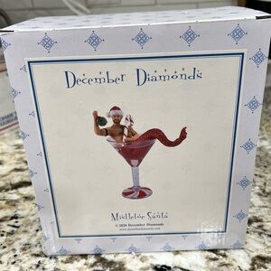 Mistletoe Santa Candy Cane Merman Christmas Holiday Ornament December Diamonds
